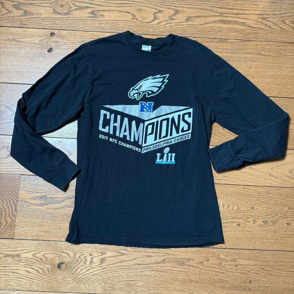 Philadelphia Eagles 2017 NFC Champions Super Bowl LII Shirt M Long Sleeve